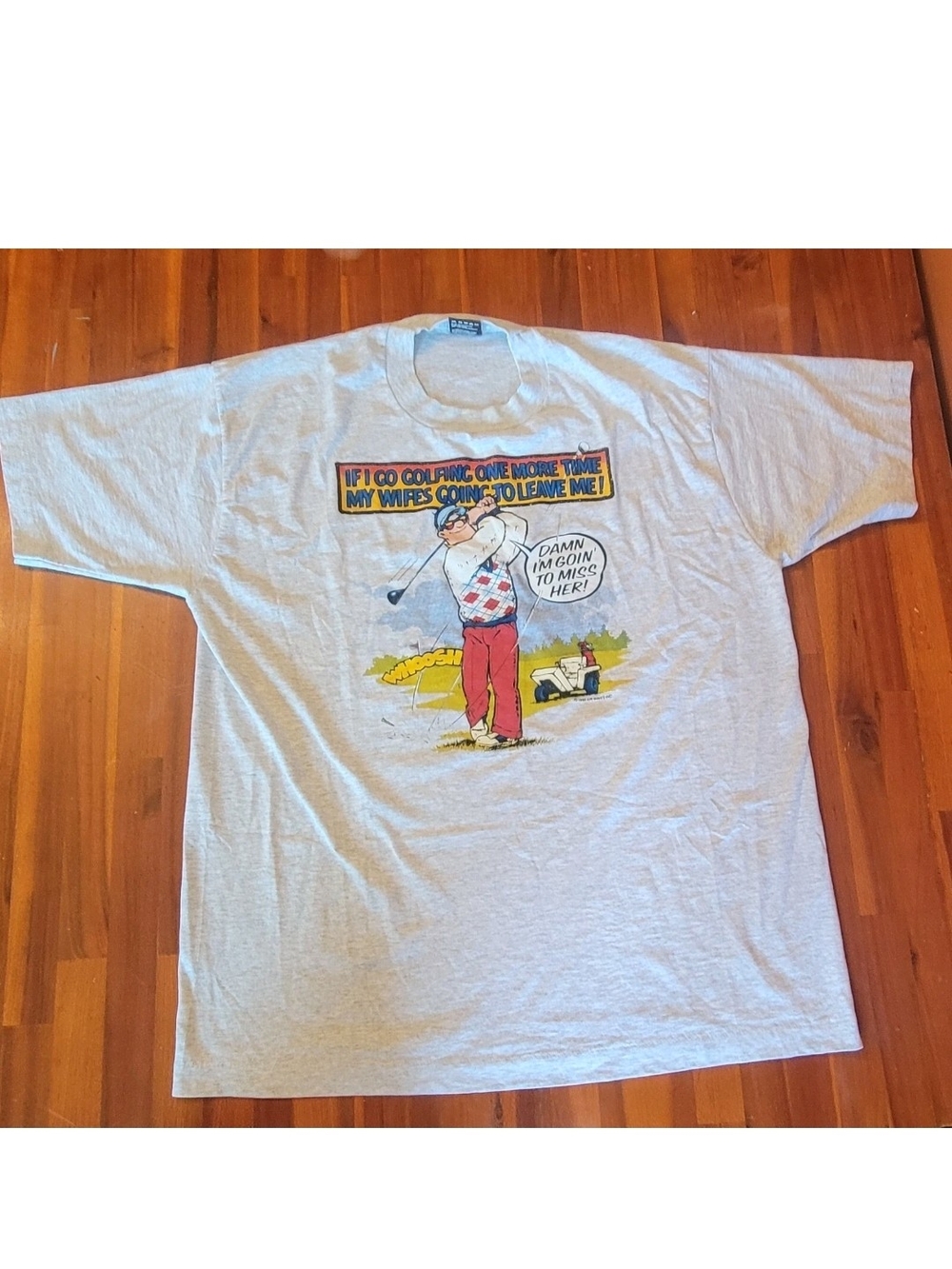 Vintage Golf Men’s Dad Joke T-shirt Single Stitch 1990 Air Waves USA Made XL